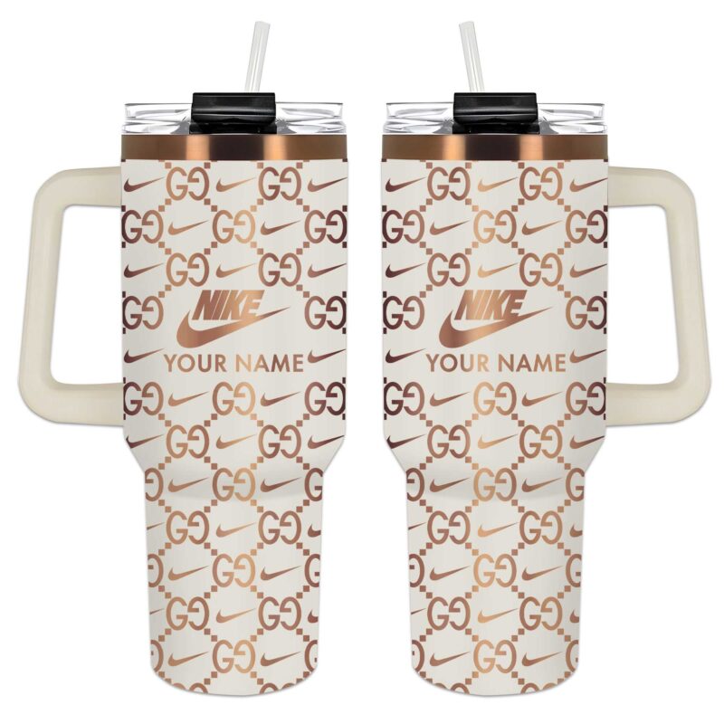 Gucci Nike Pattern Luxury Stanley Tumbler 40oz Engraved Tumbler OTL1009