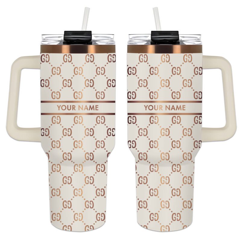 Gucci Pattern Luxury Luxury Stanley Tumbler 40oz Engraved Tumbler OTL1000