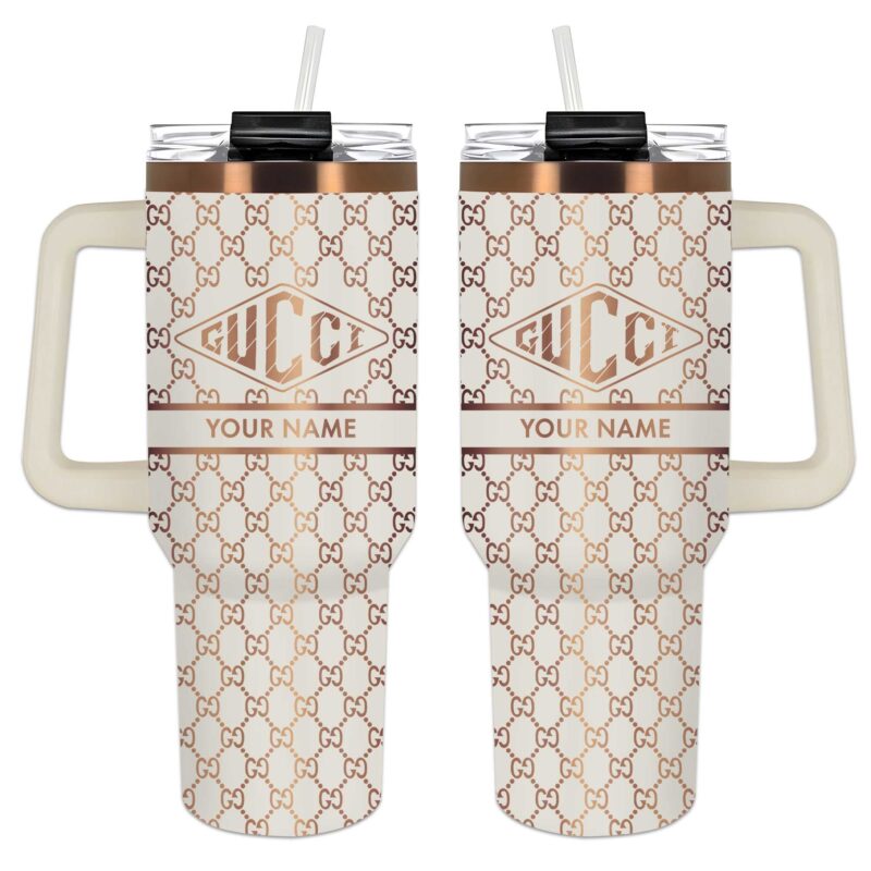 Gucci Pattern Luxury Luxury Stanley Tumbler 40oz Engraved Tumbler OTL1005