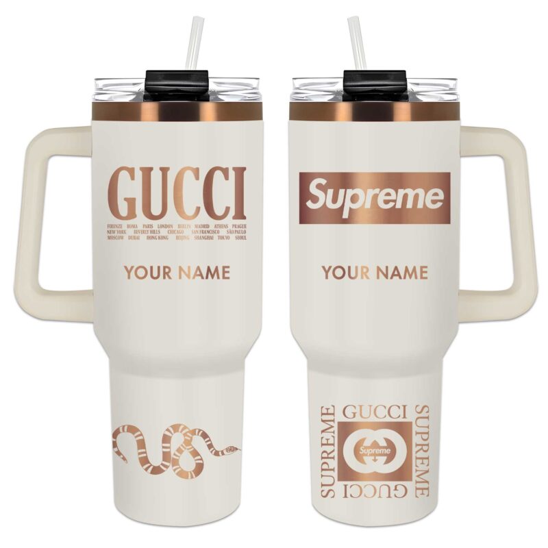 Gucci Supreme Logo Luxury Stanley Tumbler 40oz Engraved Tumbler OTL1012