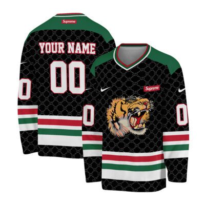 Gucci Tiger Nike Supreme Luxury Personalized V-Neck Hockey Jersey