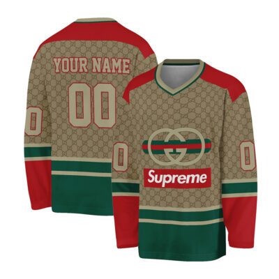 Gucci Vintage Supreme Personalized V-Neck Hockey Jersey