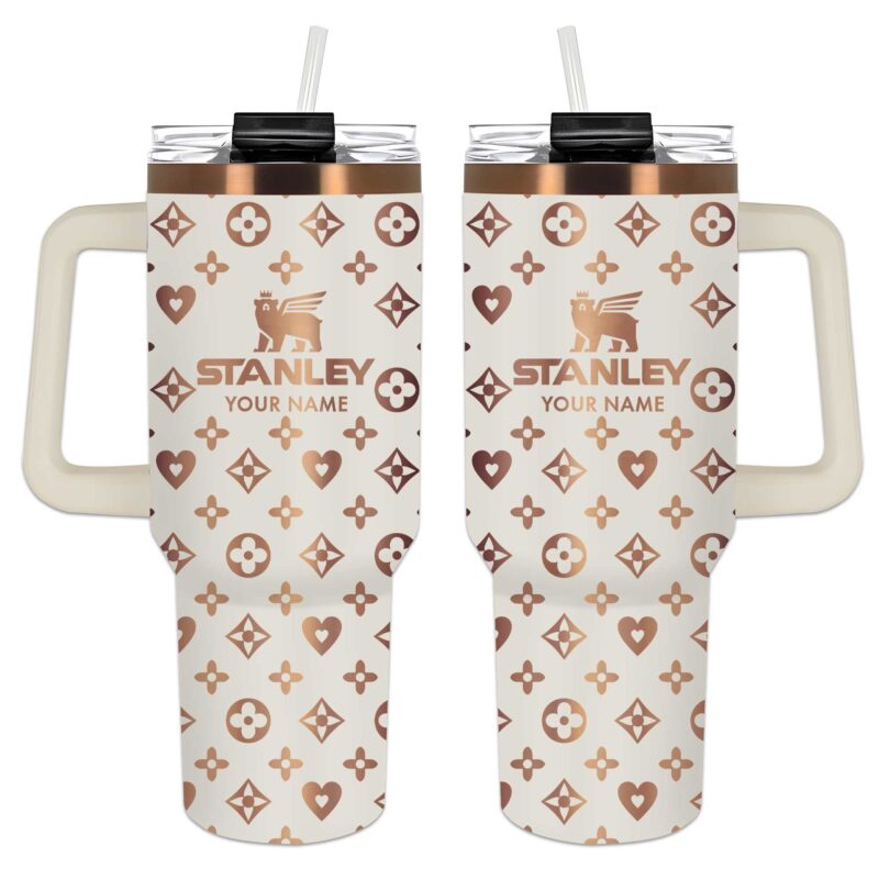 Louis Vuitton Hearts Pattern Luxury Stanley Tumbler 40oz Engraved Tumbler OTL1028