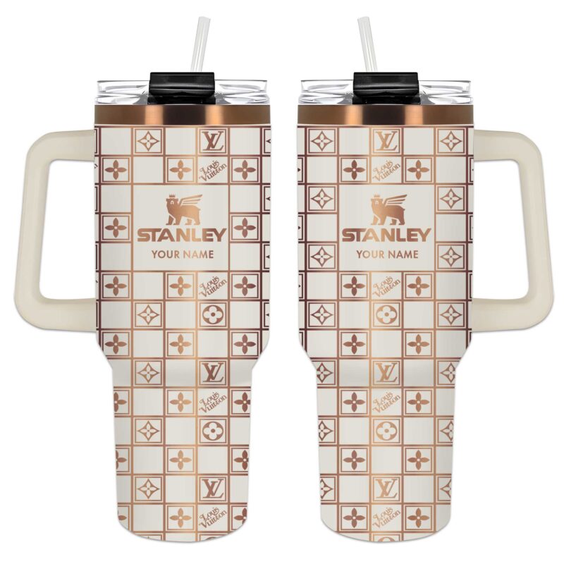 Louis Vuitton Pattern LV Luxury Luxury Stanley Tumbler 40oz Engraved Tumbler OTL1018