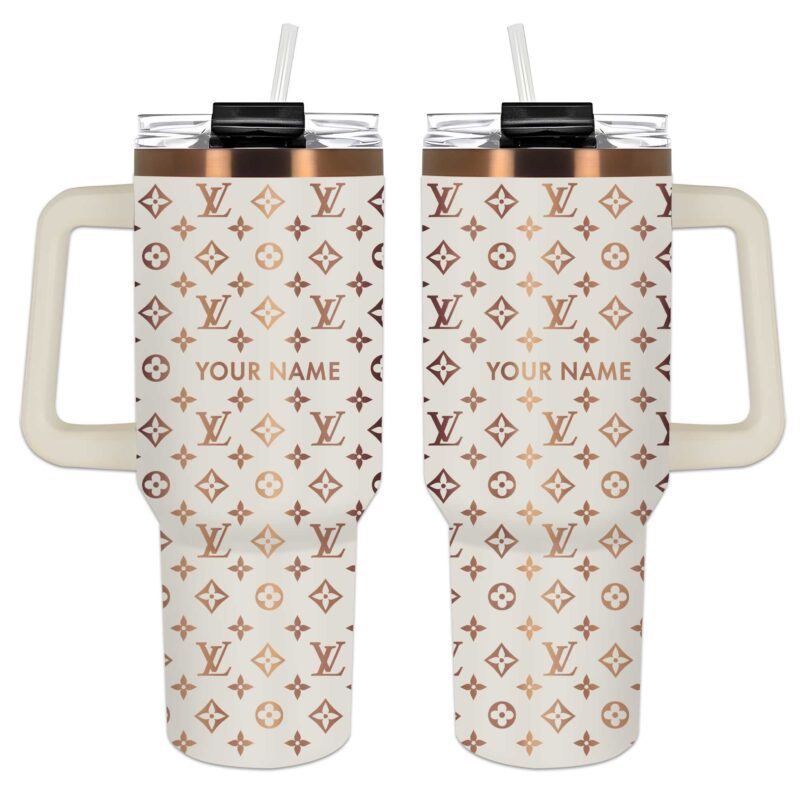 Louis Vuitton Pattern Luxury Luxury Stanley Tumbler 40oz Engraved Tumbler OTL1016