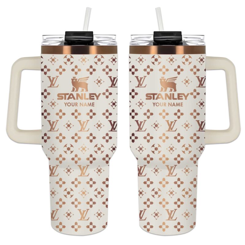 Louis Vuitton Pattern Stencils Luxury Stanley Tumbler 40oz Engraved Tumbler OTL1023