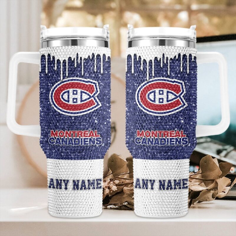 NHL Montreal Canadiens Personalized Name Rhinestone Diamond 40oz Tumbler 1