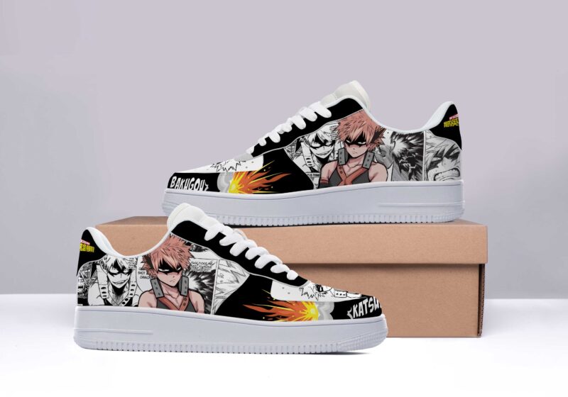 Katsuki Bakugou Sneakers Custom My Hero Academia Anime Shoes Fan Gift Air Force 1 Sneakers