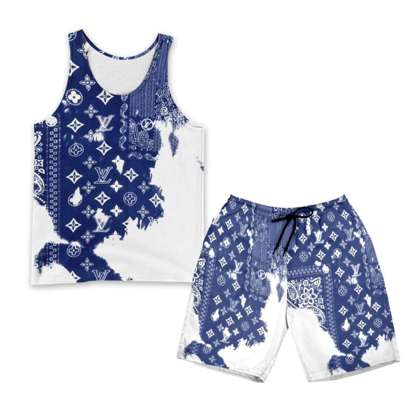 LV Luxury Combo Tank Top Shorts Set Outfit Summer CTS1001