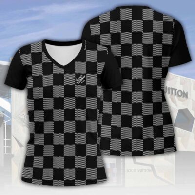 Louis Vuitton LV Dots Pattern Luxury Women V-neck T-Shirt VNL1056