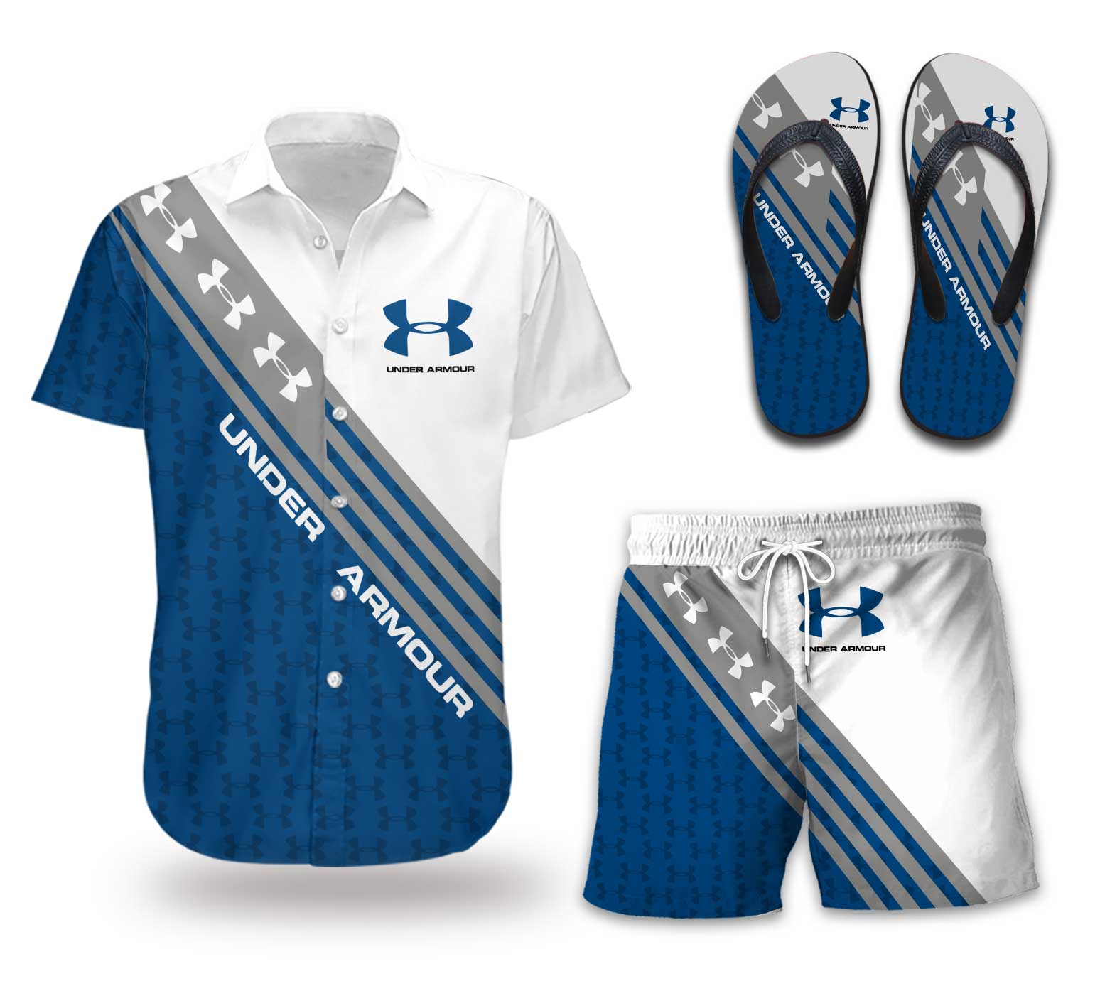Under Armour Flip Flops And Combo Hawaii Shirt Shorts Luxury Brand Summer Outfit HSF263 Under Armour Flip Flops And Combo Hawaii Shirt Shorts Luxury Brand Summer Outfit HSF263