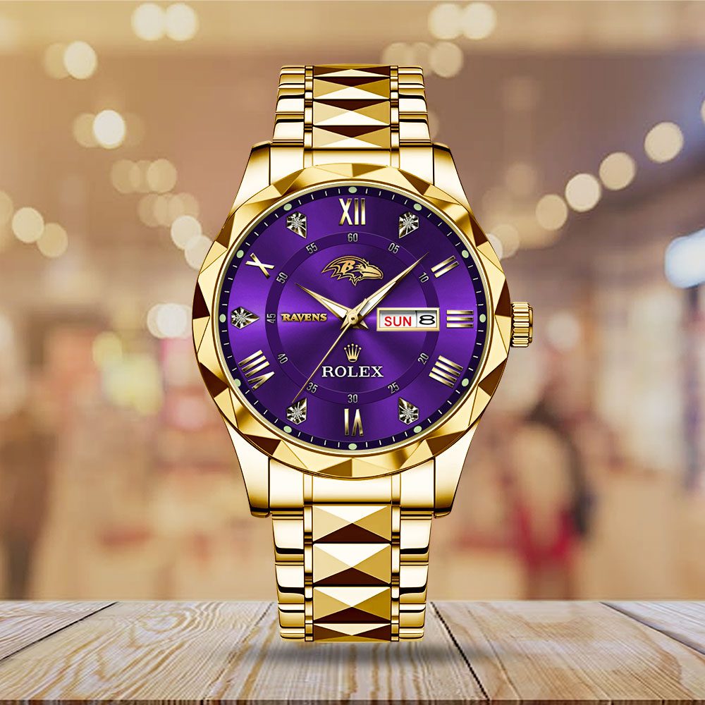 Baltimore-Ravens-x-Rolex-Alloy-Luxury-Quartz-Watch-1 Baltimore Ravens x Rolex Alloy Luxury Quartz Watch 1
