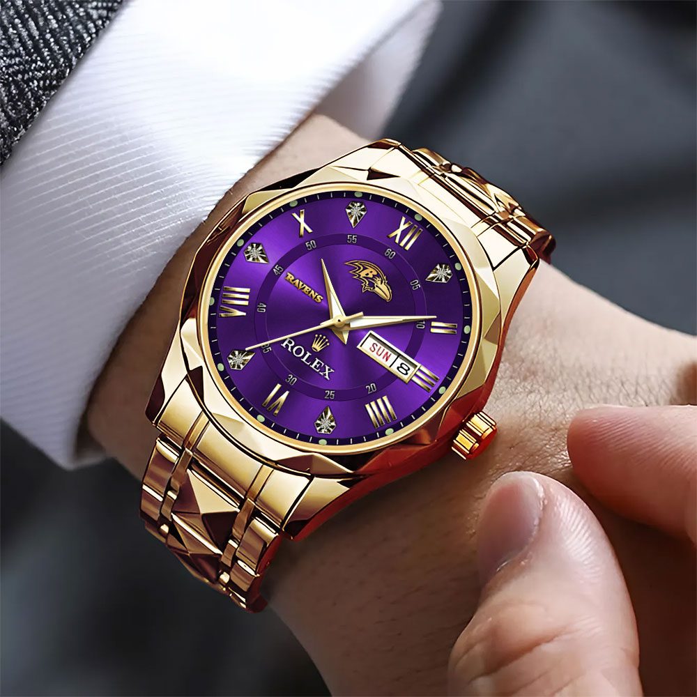 Baltimore-Ravens-x-Rolex-Alloy-Luxury-Quartz-Watch-2 Baltimore Ravens x Rolex Alloy Luxury Quartz Watch 2