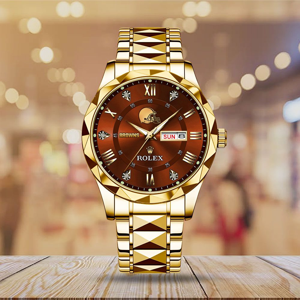 Cleveland-Browns-x-Rolex-Alloy-Luxury-Quartz-Watch-1 Cleveland Browns x Rolex Alloy Luxury Quartz Watch 1