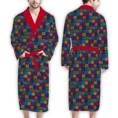 Gucci Color Rainbows Pattern Luxury Bathrobe