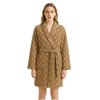 Gucci Monogram Beige Luxury Bathrobe Limited Collection For Winter