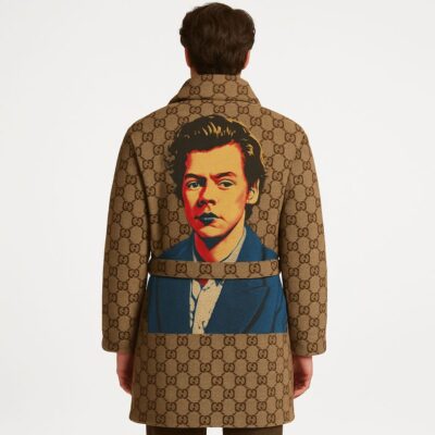 Gucci Monogram x Harry Style Pop Art 2 Brown Luxury Bathrobe Limited Collection For Winter