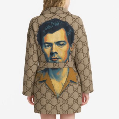Gucci Monogram x Harry Style Pop Art 3 Brown Luxury Bathrobe Limited Collection For Winter