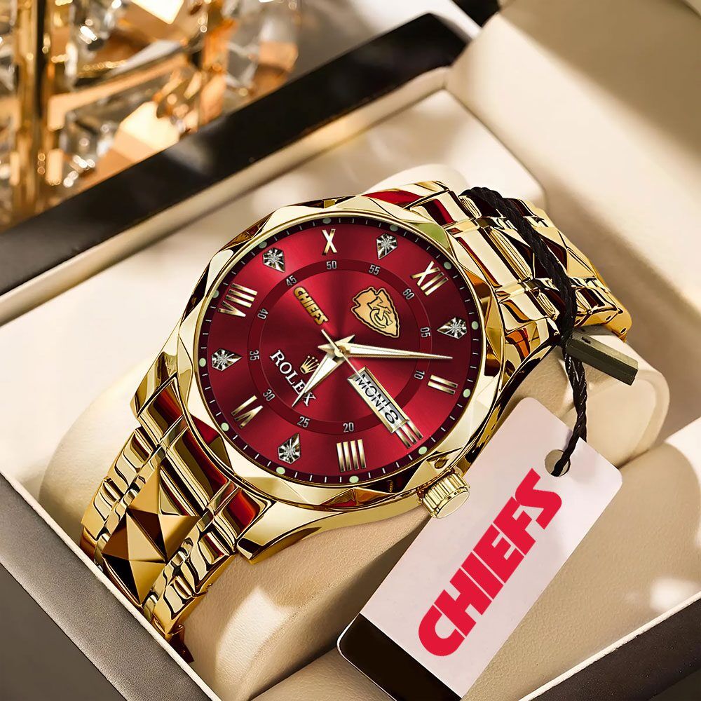 Kansas-City-Chiefs-x-Rolex-Alloy-Luxury-Quartz-Watch Kansas City Chiefs x Rolex Alloy Luxury Quartz Watch