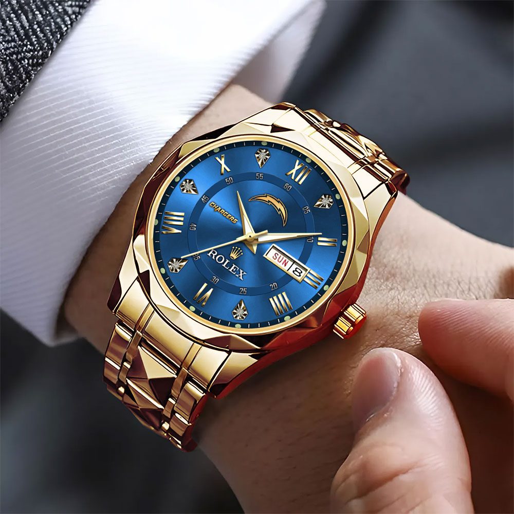 Los-Angeles-Chargers-x-Rolex-Alloy-Luxury-Quartz-Watch-2 Los Angeles Chargers x Rolex Alloy Luxury Quartz Watch 2