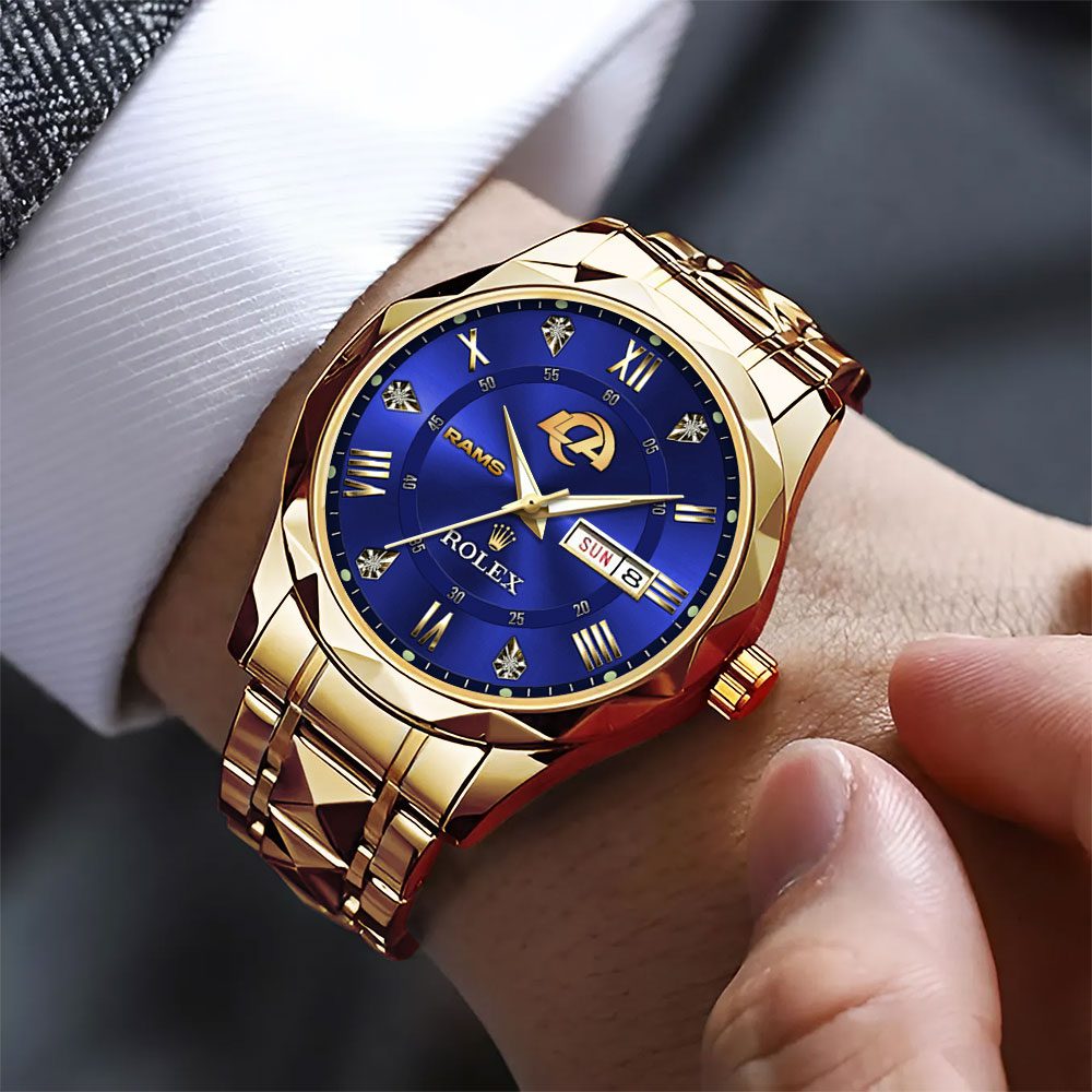Los-Angeles-Rams-x-Rolex-Alloy-Luxury-Quartz-Watch-2 Los Angeles Rams x Rolex Alloy Luxury Quartz Watch 2