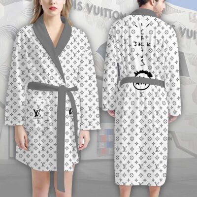Louis Vuitton Black Pattern Travis Scott Luxury Bathrobe 2