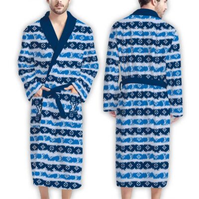 Louis Vuitton Blue Pattern Luxury Bathrobe