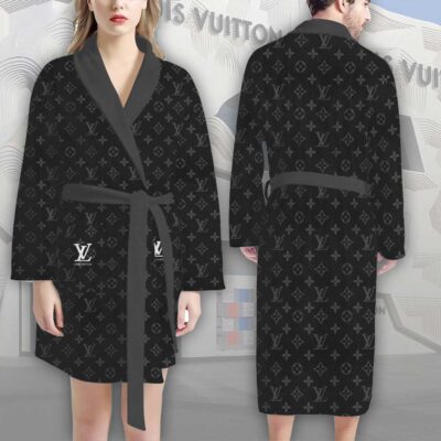 Louis Vuitton Grey LV Pattern Luxury Bathrobe 2
