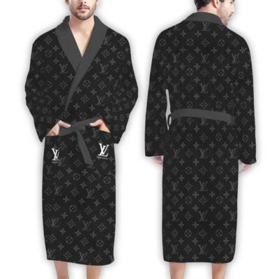 Louis Vuitton Grey LV Pattern Luxury Bathrobe