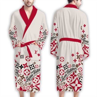 Louis Vuitton Red Pattern Luxury Bathrobe