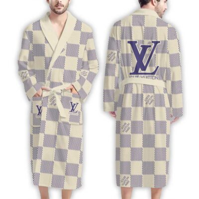 Louis Vuitton White Dots Pattern Luxury Bathrobe