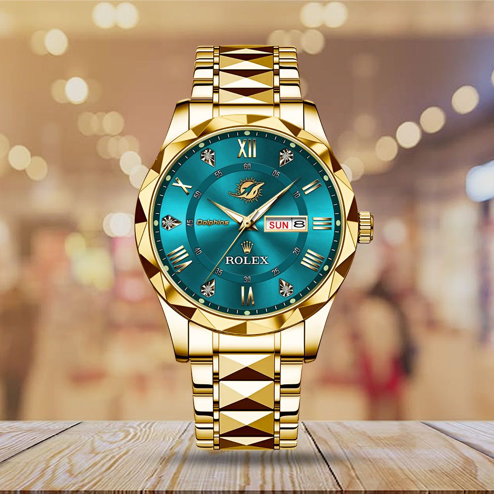 Miami-Dolphins-x-Rolex-Alloy-Luxury-Quartz-Watch-1 Miami Dolphins x Rolex Alloy Luxury Quartz Watch 1