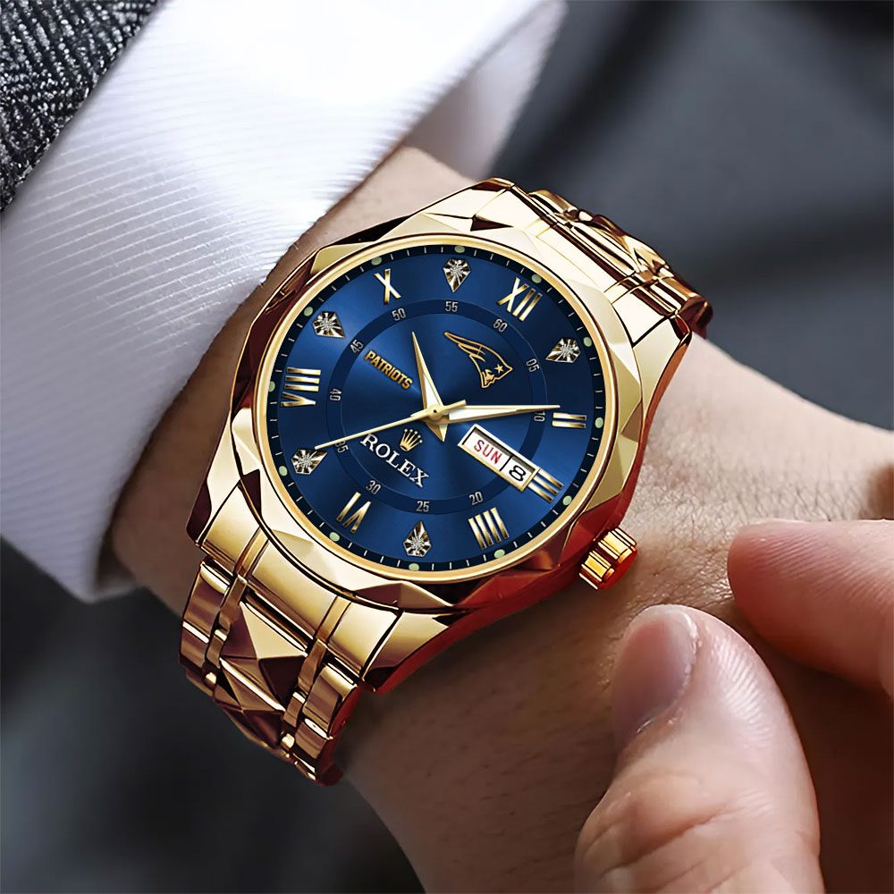 New-England-Patriots-x-Rolex-Alloy-Luxury-Quartz-Watch-2 New England Patriots x Rolex Alloy Luxury Quartz Watch 2