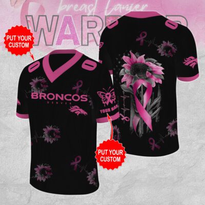 Personalized Denver Broncos x Breast Cancer Awareness Football Jersey