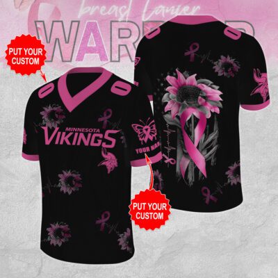 Personalized Minnesota Vikings x Breast Cancer Awareness Football Jersey