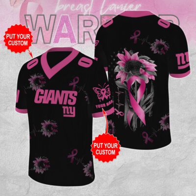 Personalized New York Giants x Breast Cancer Awareness Football Jersey