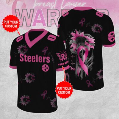 Personalized Pittsburgh Steelers x Breast Cancer Awareness Football Jersey