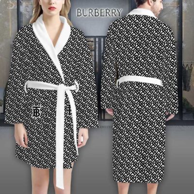 Burberry Logo Pattern Luxury Bathrobe 2