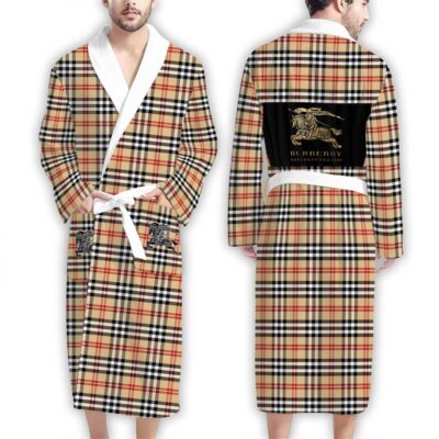 Burberry Red Pattern Luxury Bathrobe