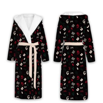 Dolce & Gabbana Color Pattern Luxury Unisex Flannel Hooded Bathrobe