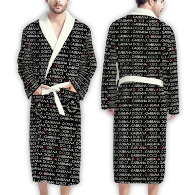 Dolce & Gabbana Red D&G Pattern Luxury Bathrobe