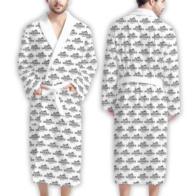 Hermes Logo Pattern Luxury Bathrobe