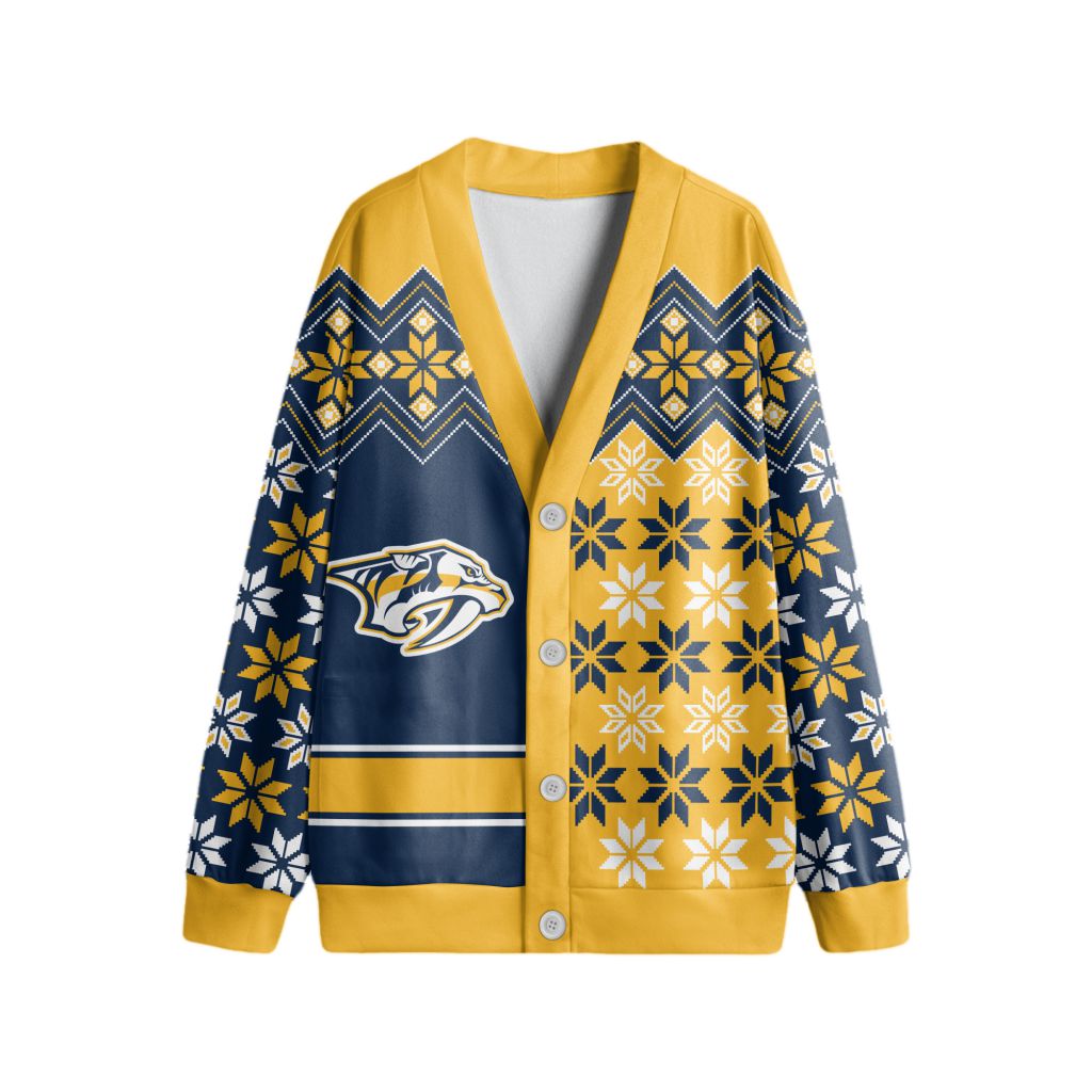 NHL-Nashville-Predators-Special-Ugly-Christmas-Cardigan NHL Nashville Predators Special Ugly Christmas Cardigan