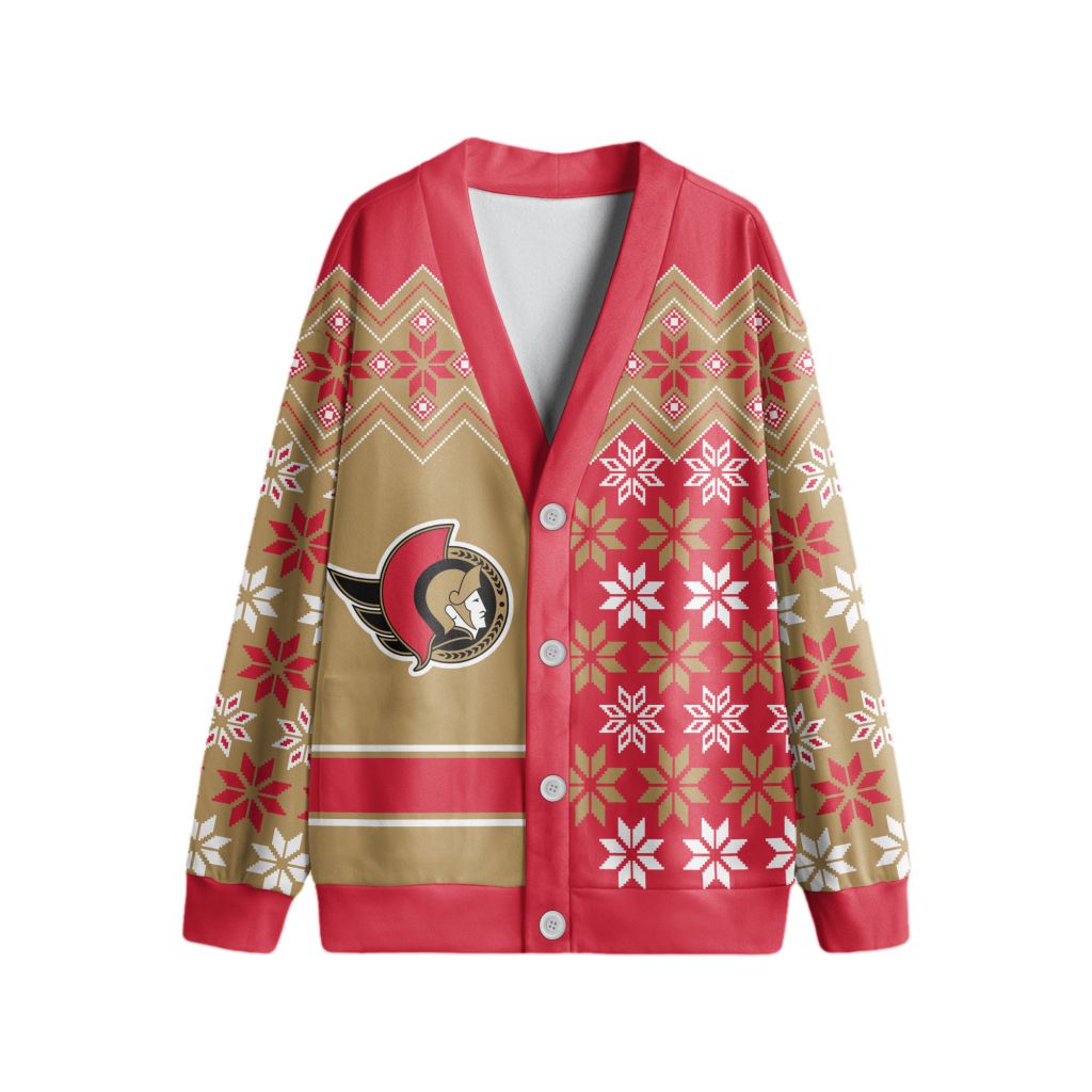 NHL-Ottawa-Senators-Special-Ugly-Christmas-Cardigan NHL Ottawa Senators Special Ugly Christmas Cardigan