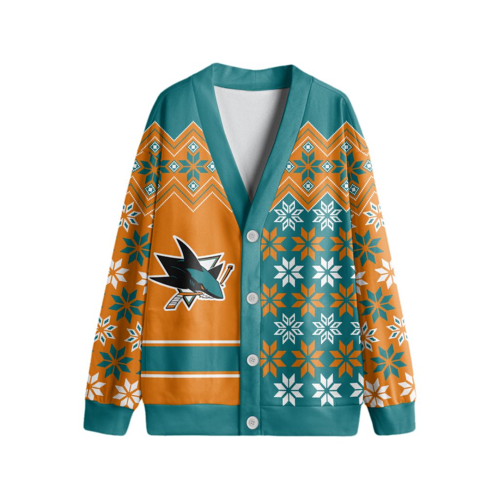 NHL-San-Jose-Sharks-Special-Ugly-Christmas-Cardigan NHL San Jose Sharks Special Ugly Christmas Cardigan
