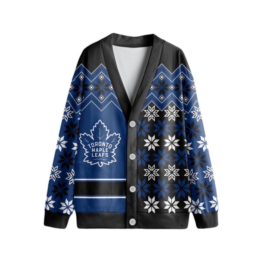 NHL-Toronto-Maple-Leafs-Special-Ugly-Christmas-Cardigan NHL Toronto Maple Leafs Special Ugly Christmas Cardigan