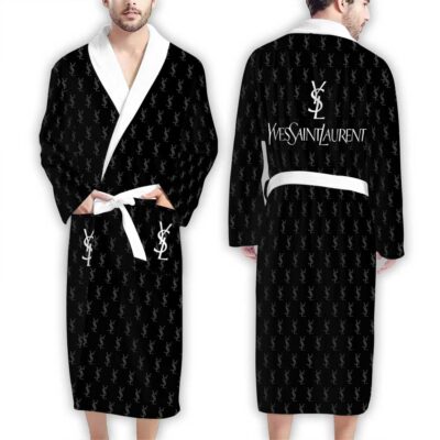 YSL Logo Pattern Luxury Bathrobe