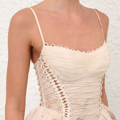 Zimmermann Alchemy Beaded Mini Dress - Cream Multi Floral 4 Zimmermann Alchemy Beaded Mini Dress Cream Multi Floral 4