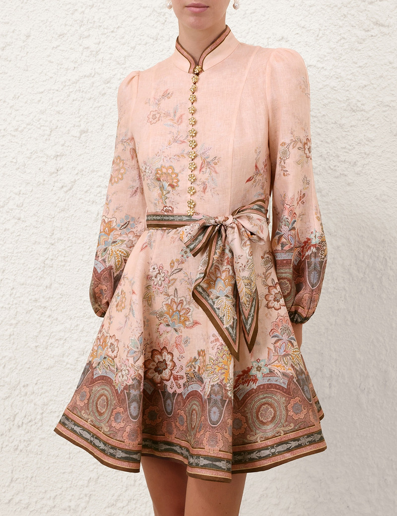 Zimmermann-Alchemy-Button-Mini-Dress-Pink-Paisley-1 Zimmermann Alchemy Button Mini Dress Pink Paisley 1
