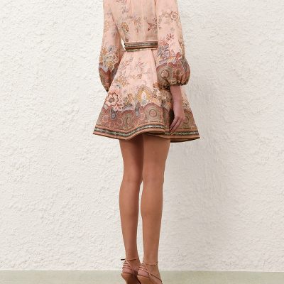 Zimmermann Alchemy Button Mini Dress - Pink Paisley 3 Zimmermann Alchemy Button Mini Dress Pink Paisley 3
